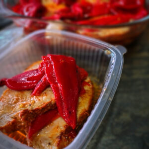 Tajadas de lomo con pimientos